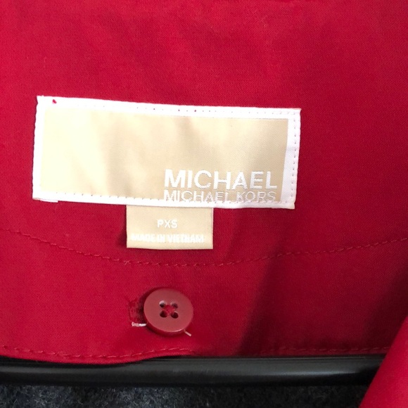 Michael Kors Red Trench Raincoat - Picture 2 of 5
